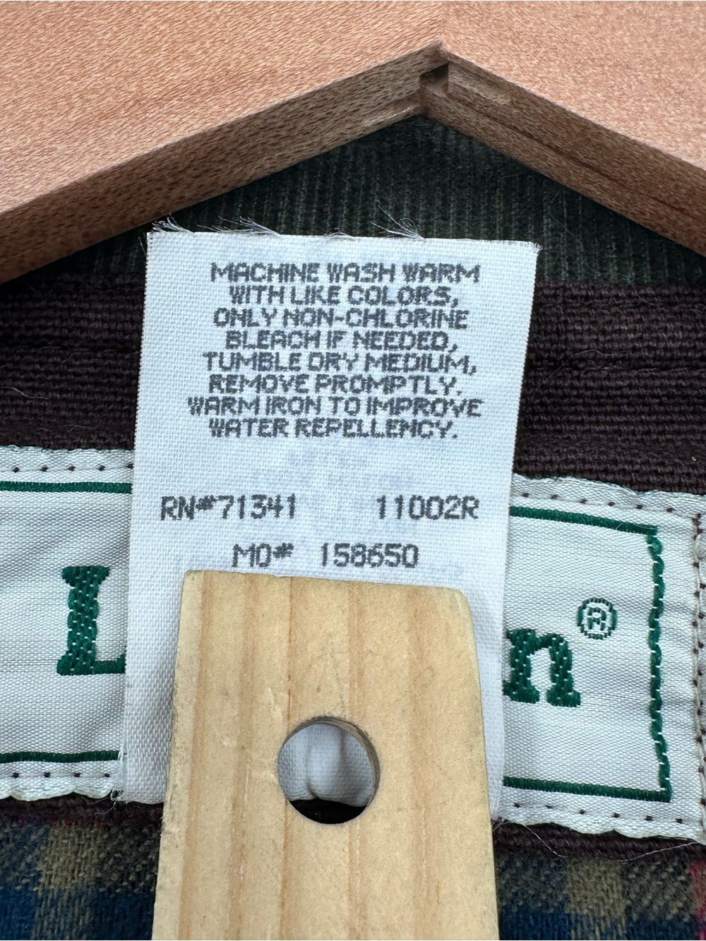 LL Bean Men’s L Brown Canvas Chore Coat Flannel Lined Green Corduroy Collar A6 - Picture 5 of 8